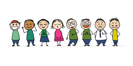 People icons set. Sketch for your designのイラスト素材