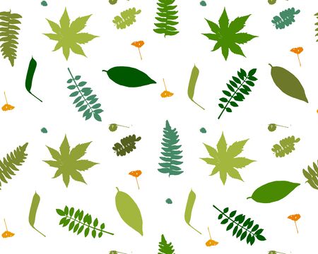 Leaves and plants, seamless pattern for your design