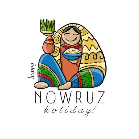 Nowruz greeting card. Iranian new year.のイラスト素材
