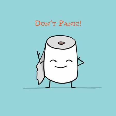 Toilet Paper. Funny Character isolated for your designのイラスト素材