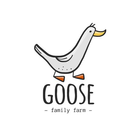 Goose logo design isolated on white. Illustration for business, website, shirt.のイラスト素材