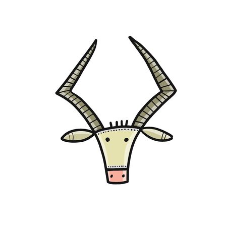 Funny sketch bull. Lunar horoscope sign. Happy new year 2021. Bull, ox, cow. Template for your design - poster, card, invitationのイラスト素材