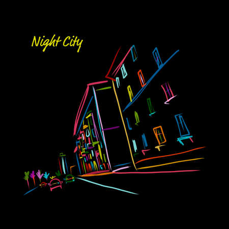 Night city street for your designのイラスト素材