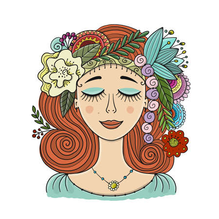 Woman portrait beautiful for your designのイラスト素材