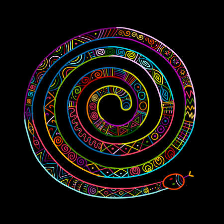 Snake shape. tribal ethnic ornament for your designのイラスト素材