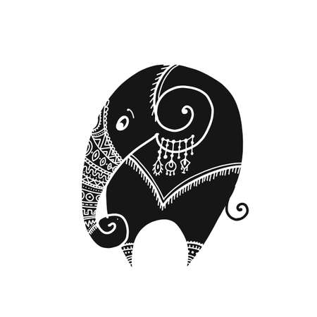 Ornate elephant, sketch for your designのイラスト素材