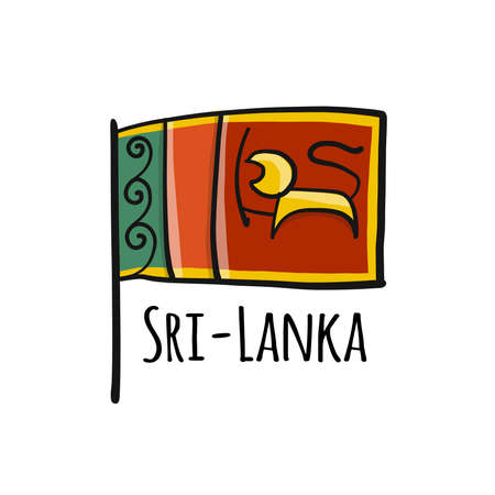 Sri Lanka Flag, sketch for your designのイラスト素材