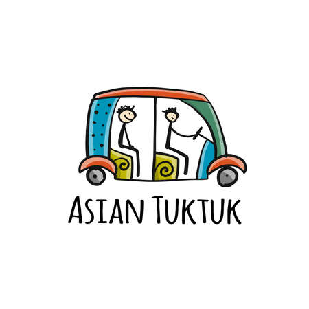 Tuk Tuk, hand draw sketch vector for your designのイラスト素材