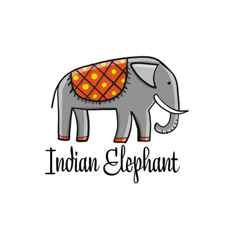Elephant character, sketch for your designのイラスト素材