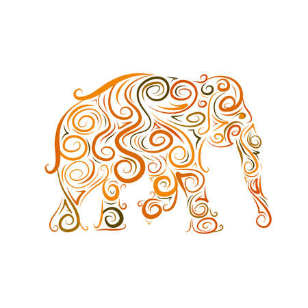 Elephant ornate, sketch for your designのイラスト素材
