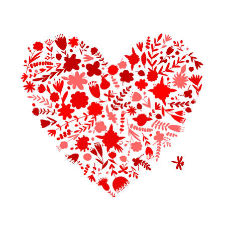 Greeting card with floral heart shape for your designのイラスト素材