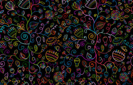 Magic Garden Background. Seamless Pattern for your designのイラスト素材