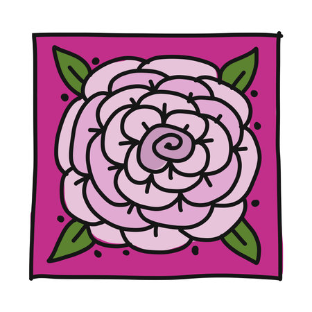 Decorated tiles. Square shape. Floral Ornament for your designのイラスト素材