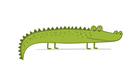 Funny Crocodile Character. Childish Style. Sketch for your designのイラスト素材