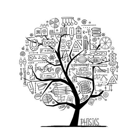 Physics Concept Tree for your design. Icons, sign and symbols.のイラスト素材