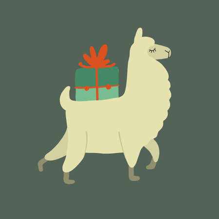 Cute alpaca character. Funny llama for your designのイラスト素材