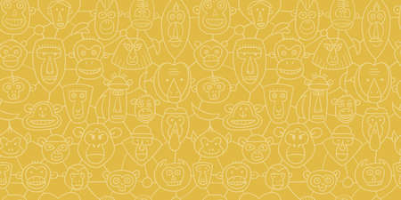 Funny monkey, big family. Sketch for your design. Childish styleの写真素材