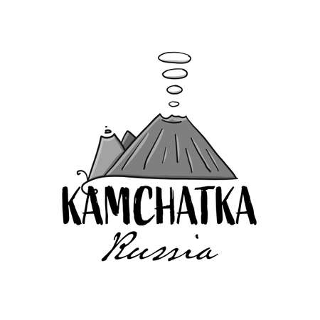 Kamchatka, Russian Far East. Sketch for your designのイラスト素材