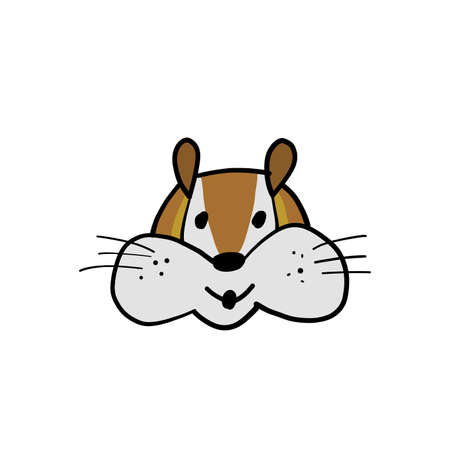 Funny Chimpank face. Ground Squirrel. Sketch for your designのイラスト素材