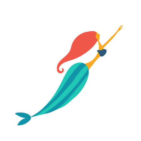 Mermaid Girl icon, isolated on whiteのイラスト素材