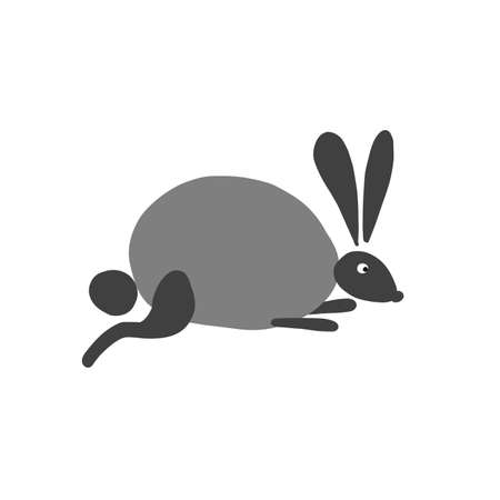 Funny Art Rabbit isolated on white for your designのイラスト素材