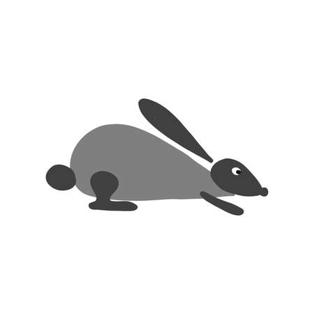 Funny Art Rabbit isolated on white for your designのイラスト素材