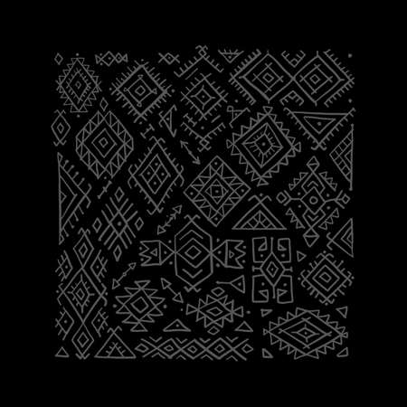 Tribal decorative background. Ethnic collection. Aztec geometric pattern. Native american ornament....