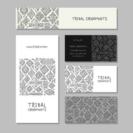Abstract ethnic ornament, geometric background, concept art for your business. Creative ideas for cards, banner, web, promotional materials. Corporate identity template. Vector illustrationのイラスト素材