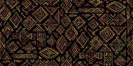 Tribal decorative background. Ethnic seamless pattern. Aztec geometric backdrop. Native american...
