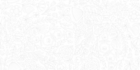 Floral Garden. Spring concept Background. Seamless pattern for your design. Vector illustrationのイラスト素材