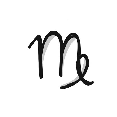 Virgo sign, zodiac logo. Sketch for your designのイラスト素材