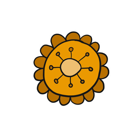 Art Flower isolated on white. Scandinavian folk style ornamentのイラスト素材