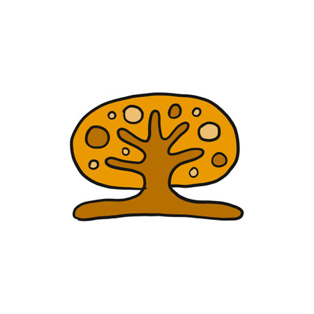 Art tree isolated on white. Scandinavian folk style ornamentのイラスト素材