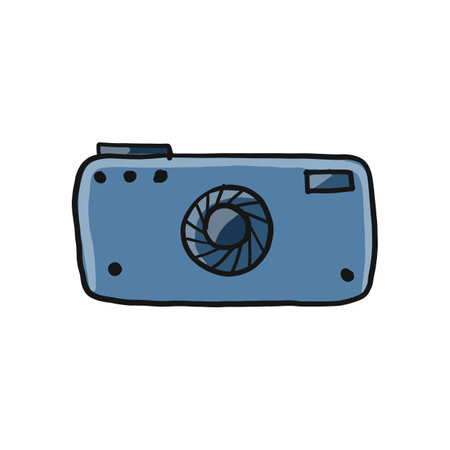 Old fashioned vintage photocamera isolated on white for your design. Vector illustrationのイラスト素材