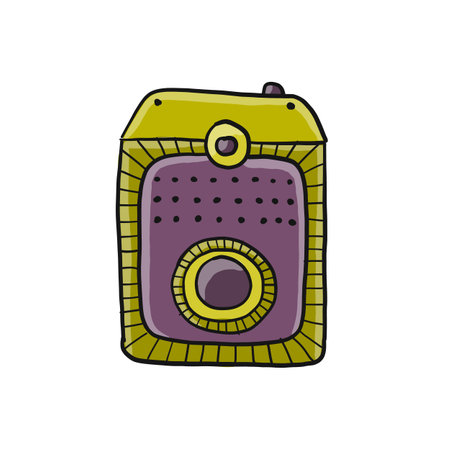 Old fashioned vintage photocamera isolated on white for your design. Vector illustrationのイラスト素材