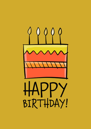 Birthday card design. Greeting card template. Holiday party. Anniversary postcard ideasのイラスト素材