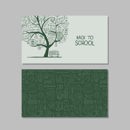 Back to school, concept art for your business. Creative ideas for cards, banner, web, promotional materials. Corporate identity template. Vector illustrationのイラスト素材