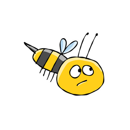 Funny Bee character isolated on white for your designのイラスト素材