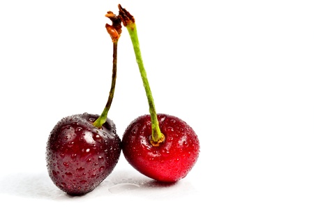 berry cherry on a white backgroundの写真素材