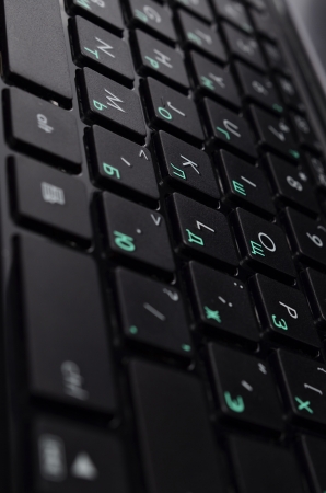 black laptop keyboard isolated macro closeup ofの写真素材