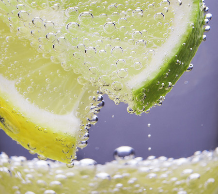 lemon and lime in the gas bubbles