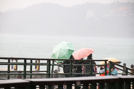 sun moon lakeの写真素材