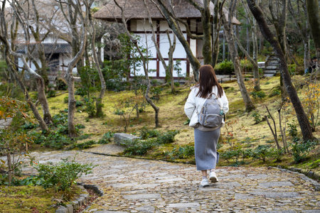 Kyoto, Japan - Jan 08, 2024: Jojakko-ji Temple in Arashiyama, Kyoto, Japan.の写真素材