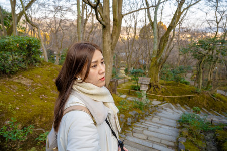 Kyoto, Japan - Jan 08, 2024: Jojakko-ji Temple in Arashiyama, Kyoto, Japan.の写真素材