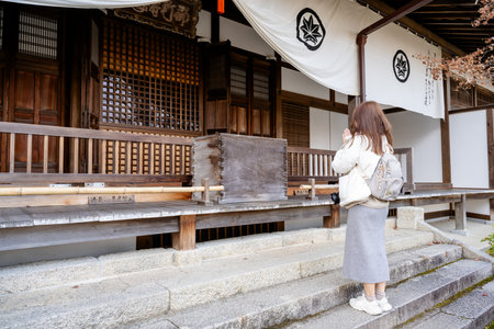 Kyoto, Japan - Jan 08, 2024: Jojakko-ji Temple in Arashiyama, Kyoto, Japan.