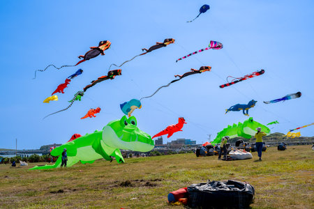 Taiwan September 1, 2024: Hsinchu City International Kite Festivalの写真素材