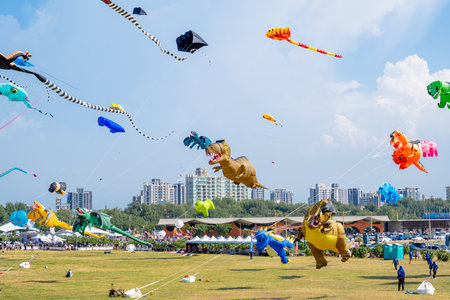 Taiwan September 1, 2024: Hsinchu City International Kite Festivalの写真素材