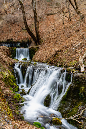 Shiraito falls is located in Karuizawa, Kitasaku District, Nagano, Japan.の写真素材