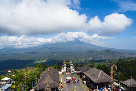 Bali, Indonesia - October 22, 2024: The ancient temple called 'Pura Lempuyang Luhur'. One of the oldest and the most revered temple in Bali.の写真素材