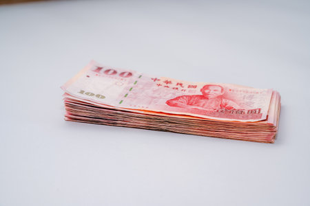 Large Stack of New Taiwan Dollar 100 Banknotes, Symbolizing Financial Freedom and Successの写真素材